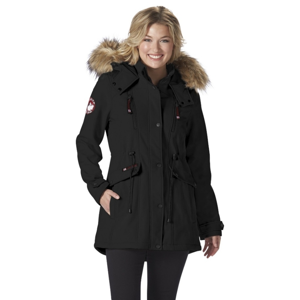 NEW! Canada Weather Gear Black Cinched-Waist Hooded Anorak Size S